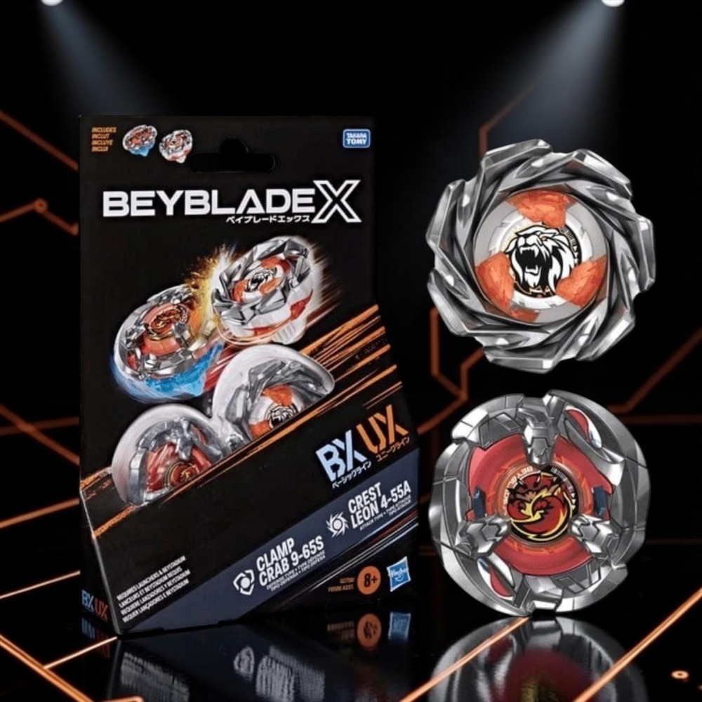 Beyblade X Hasbro Clamp Crab 9-65S and Crest Leon 4-55A Dual Pack New Sealed